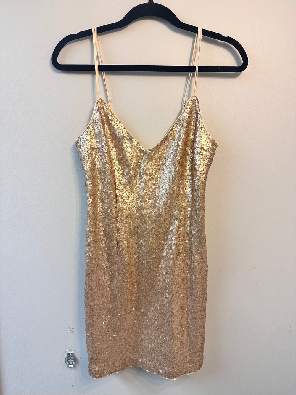 Abercrombie & Fitch Gold Sequin Bodycon Mini Dress Small